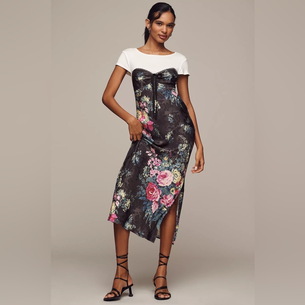 ANTHROPOLOGIE Twofer Midi Slip Dress NWT Size Medium
